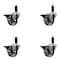 Service Caster 3'' Semi Steel Swivel 1-1/8'' Expanding Stem Caster Set with Brake, 4PK SCC-EX20S314-SSS-PLB-118-4 - alternate 1